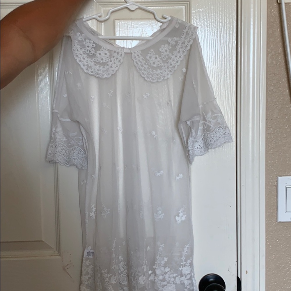 Lace see through shirt